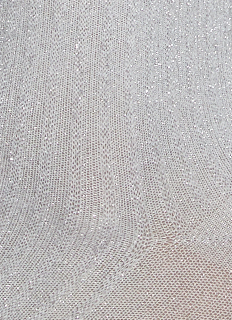 Chaussettes pailletées en fibre recyclée gris clair - Image 3